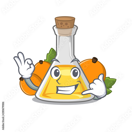 Call me apricot oil above cartoon wood table