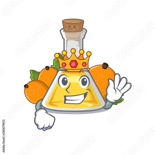 King apricot oil above cartoon wood table