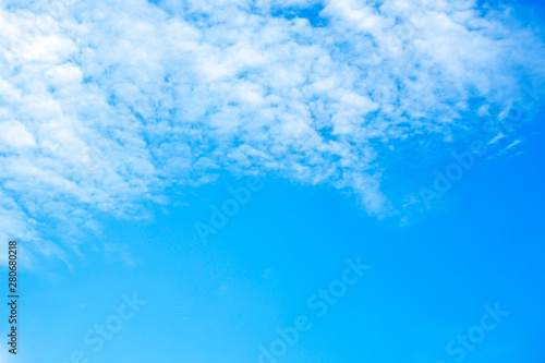 Cloudscape in blue sky background with copy space for adding some text