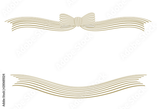 Striped ribbon bow.  vector illustration.