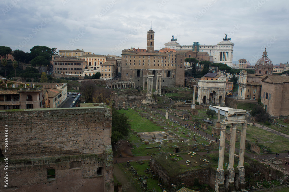 Buildings of the monumental center of Rome