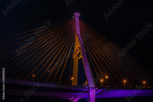 Part of suspension bridge, pattern of wire rope at suspension Bhumibol bridge.
