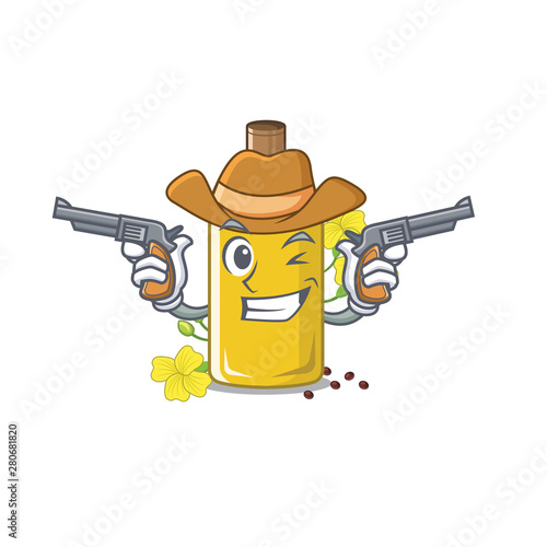 Cowboy canola oil isolated with the cartoon