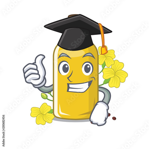 Graduation canola oil in the mascot shape