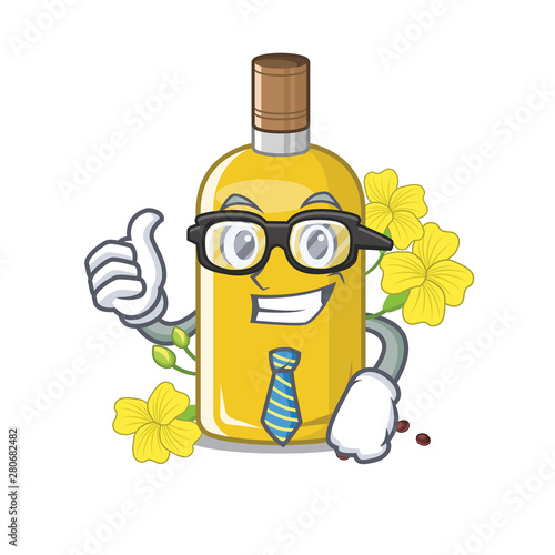 Businessman canola oil in the mascot shape