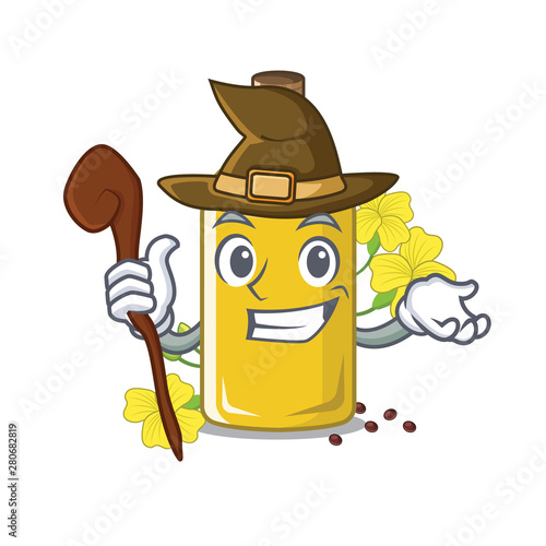 Witch canola oil above the chair character