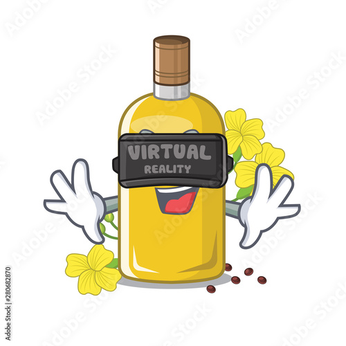 Virtual reality canola oil above the chair character