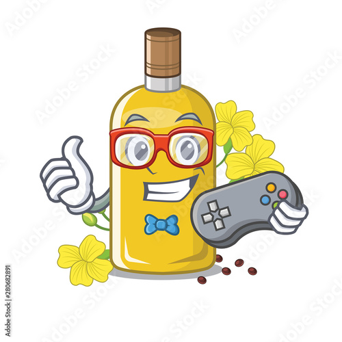 Gamer canola oil above the chair character