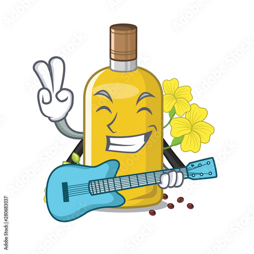 With guitar canola oil above the chair character