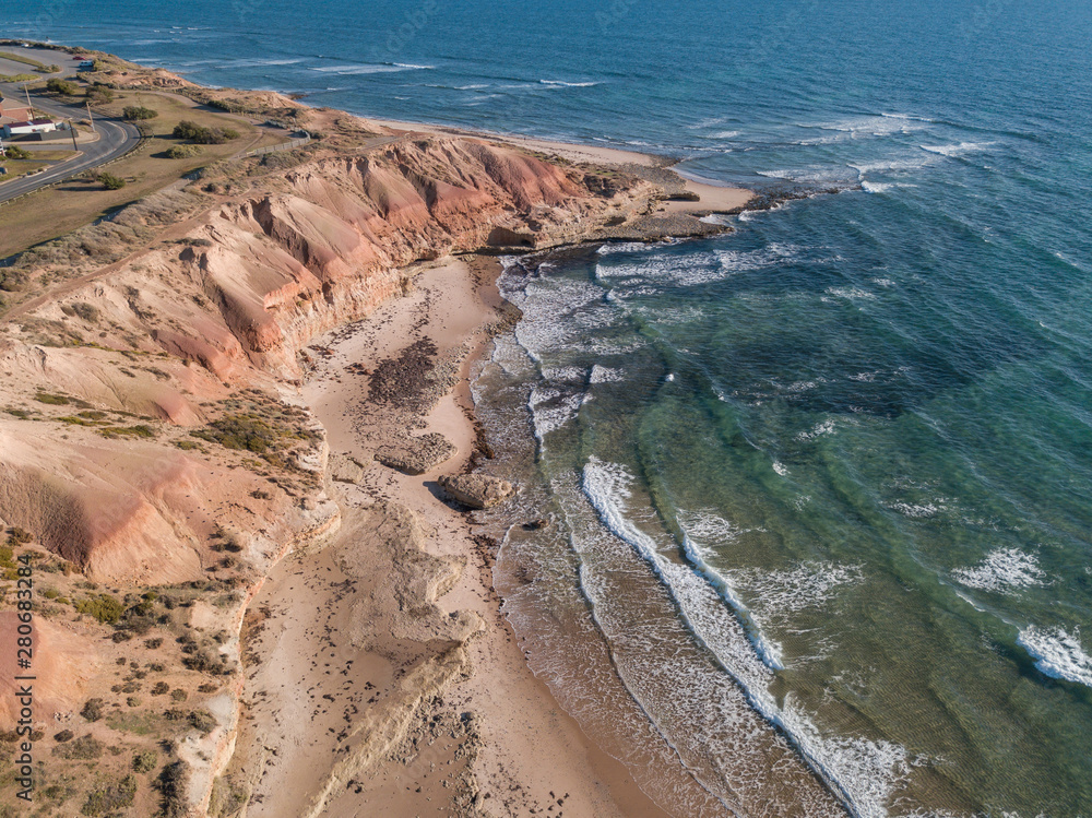 Aerial coastline view of Port Noarlunga, South Australia. Aerial coastline view of Port Noarlunga, South Australia.