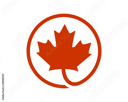 maple leaf circle canada logo icon