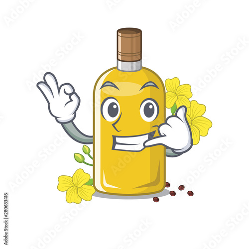 Call me canola oil poured into cartoon glass