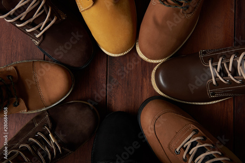 Brown colorful shoes