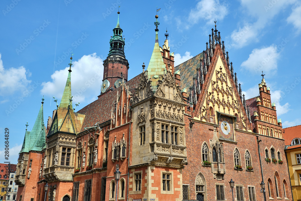The beautiful Old Town Hall Of Wroclaw in Silesia, Poland