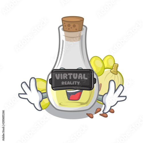 Virtual reality grape seed oil the mascot shape