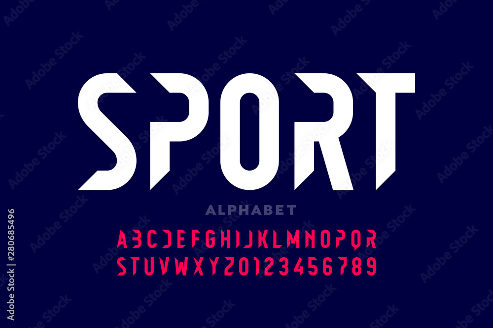Sport style modern font, alphabet letters and numbers Sport style modern font, alphabet letters and numbers