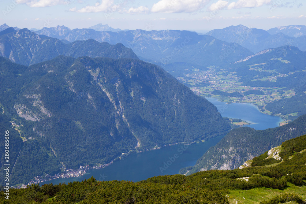 aerial view of Lake Hallstatt from 5 Fingers view point aerial view of Lake Hallstatt from 5 Fingers view point