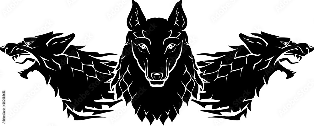 Wolf Pack Sigil Silhouette Stock Vector | Adobe Stock