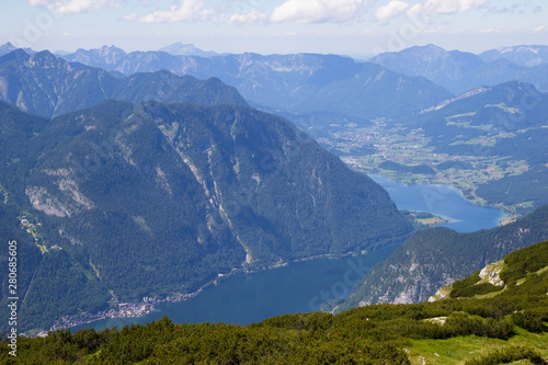 aerial view of Lake Hallstatt from 5 Fingers view point © Tomtsya