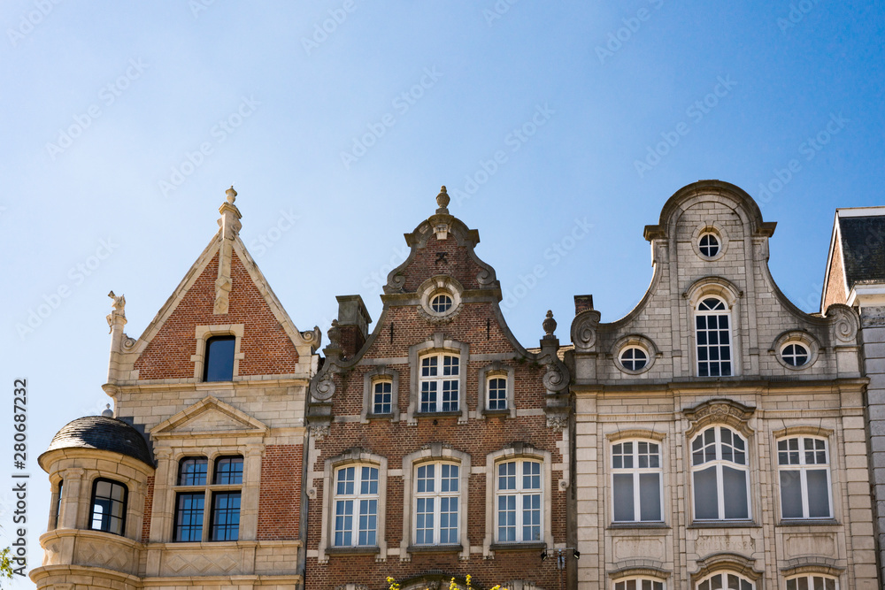 facades of houses on main square, Grote Markt in Lier, Belgium