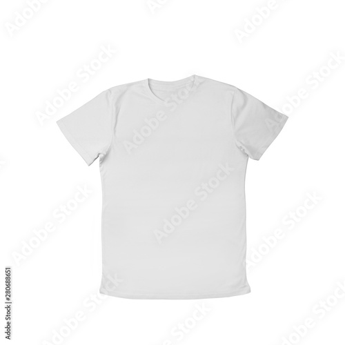 white t-shirt, clothes on isolated white background.
