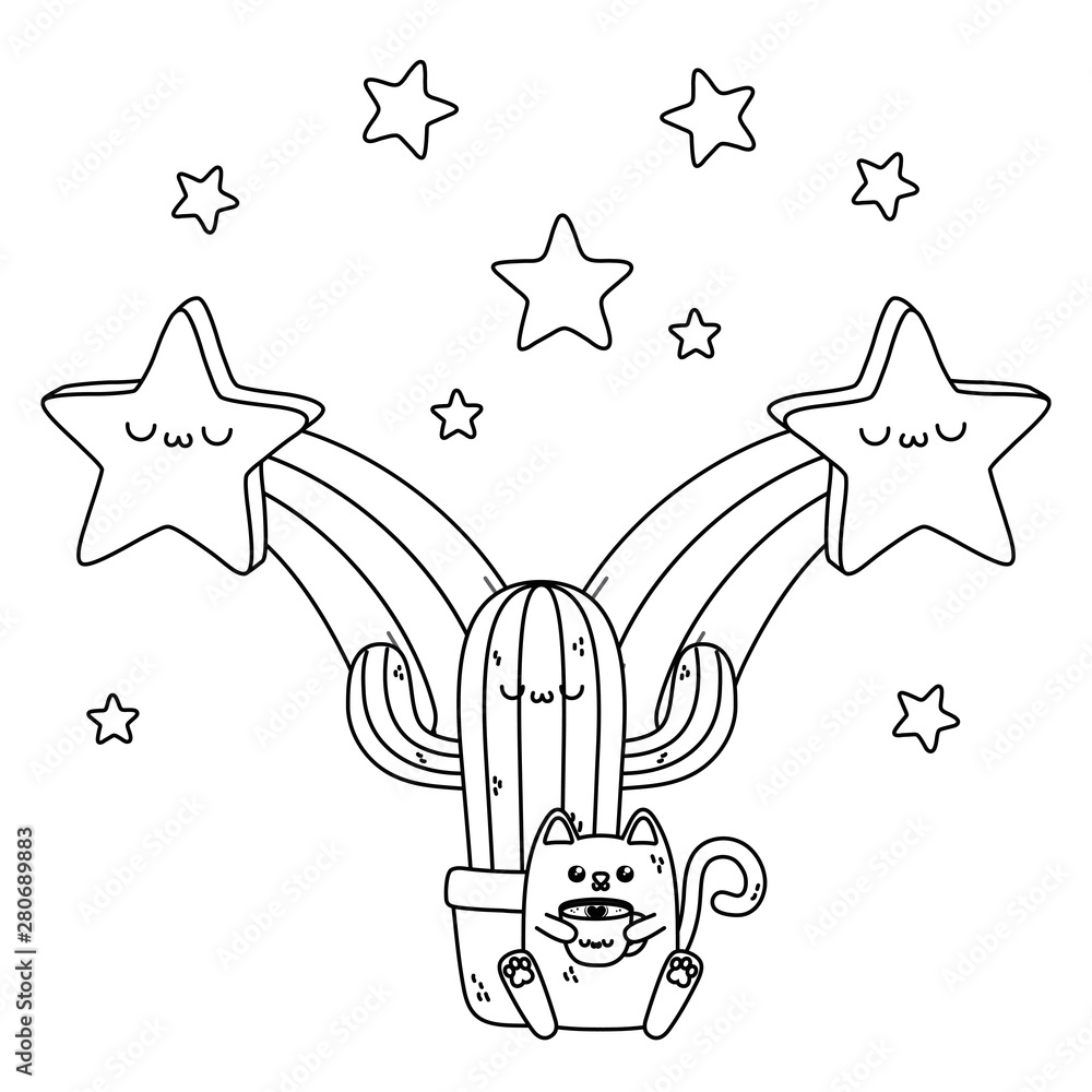 Fototapeta premium Isolated kawaii cartoon design vector illustration