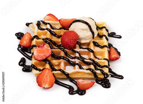 viennese waffles with strawberry