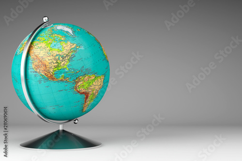 Globe with a place for a text. Illustration for the day of the geographer. 3d rendering