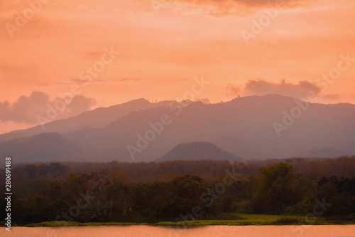 sunset in mountains