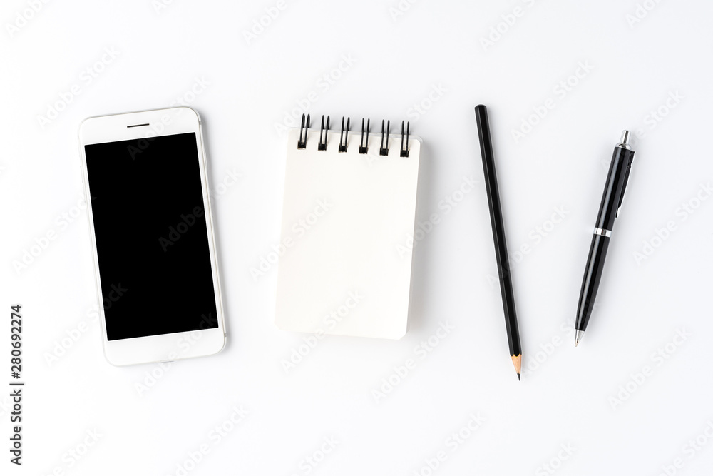 Business background with phone and accessories Business background with phone and accessories
