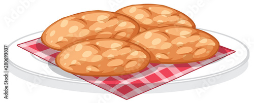 Cookie sweet dessert isolated on white backround