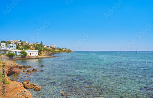 Island Crete village on the coast of the Aegean Sea