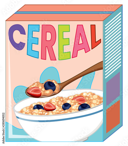 Cereal box isolated on white