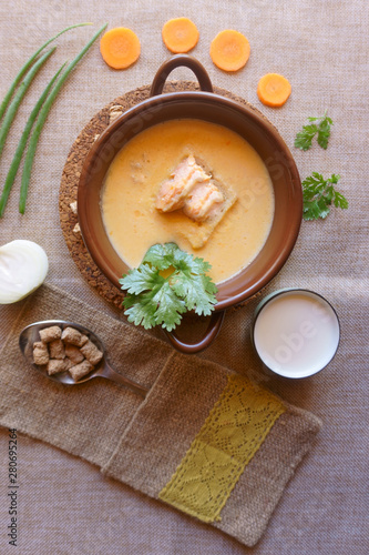 cream salmon soup with cream