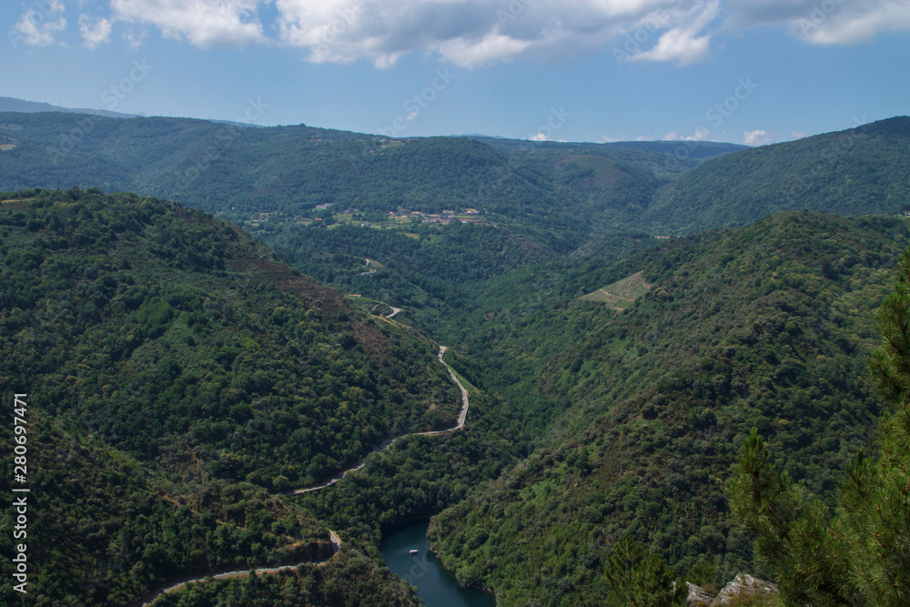 landscape of the sil canyon from the viewpoint do duque, ribeira sacra, ourense, galicia, spain