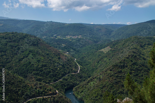 landscape of the sil canyon from the viewpoint do duque  ribeira sacra  ourense  galicia  spain