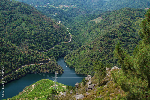 landscape of the sil canyon from the viewpoint do duque  ribeira sacra  ourense  galicia  spain