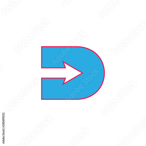 letter d arrows geometric logo vector