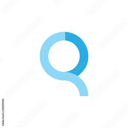 letter cq simple circle logo vector