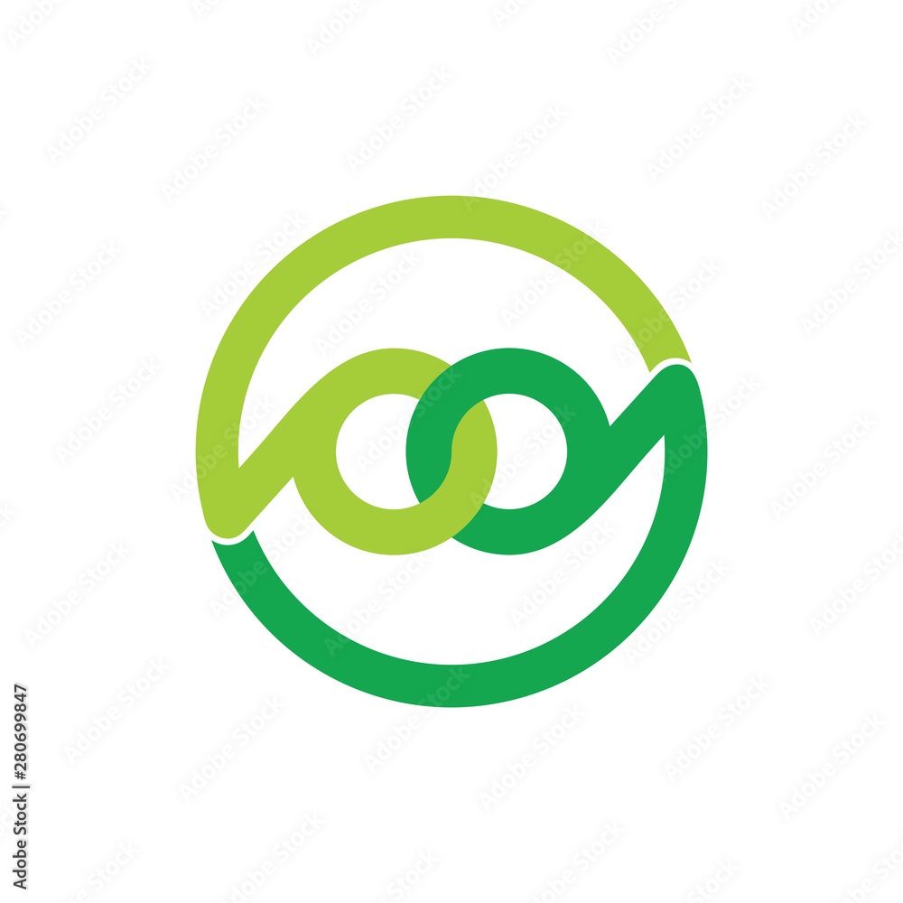 abstract link chain overlap logo vector
