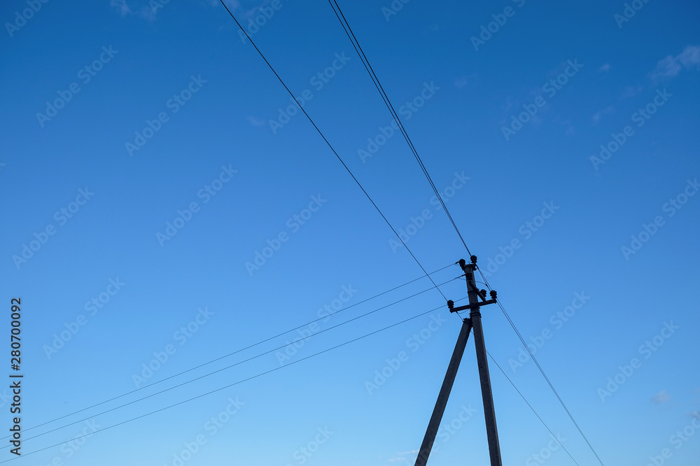 Electric pole and wires