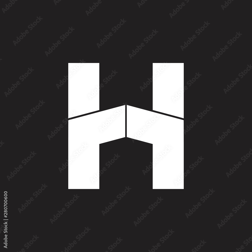 letter h geometric roof home logo vector letter h geometric roof home logo vector
