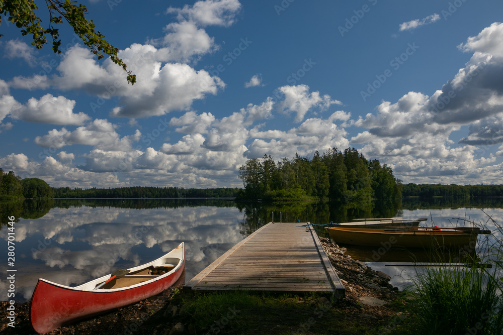 beautiful Stora Hensjön lake in Sweden