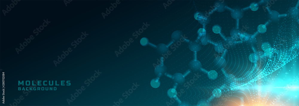 molecules structure medical science and healthcare banner