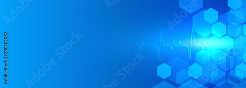 healthcare and medical blue banner with text space
