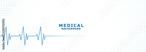 white medical and health care background with cardiogram line