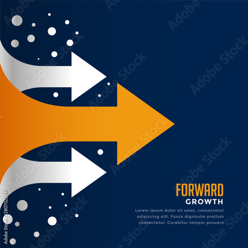 moving forward and leading arrow concept template