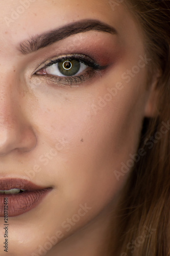 Portrait of girl with professional make-up.