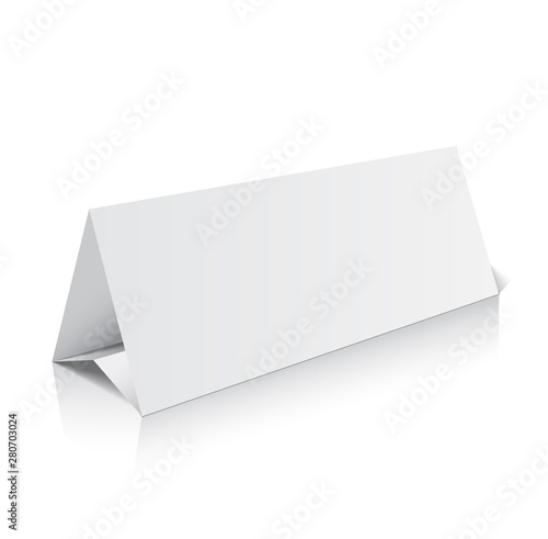Blank trifold paper brochure mockup. 3d Vector Illustration.