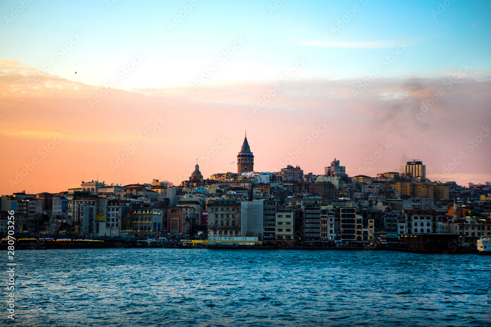Naklejka premium Galata Tower in Istanbul Turkey